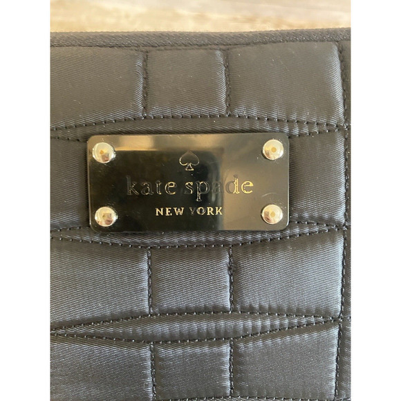 Kate Spade Mini Laptop / Tablet Sleeve Black Quilted 10W x 8H - Picture 2 of 5